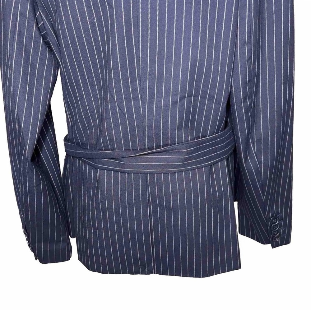 Lane Bryant Belted Blazer Navy Size 14 Classic Suit Coat Jacket Formal Business - Picture 9 of 15